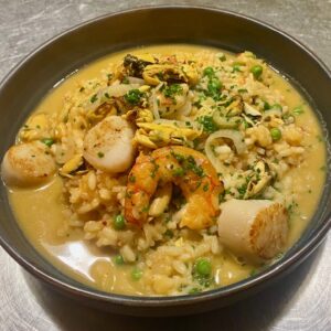 Risotto de fruits de mer : St Jacques/moules/gambas