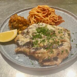 Escalope de veau Milanaise/spaghetti à la tomate
